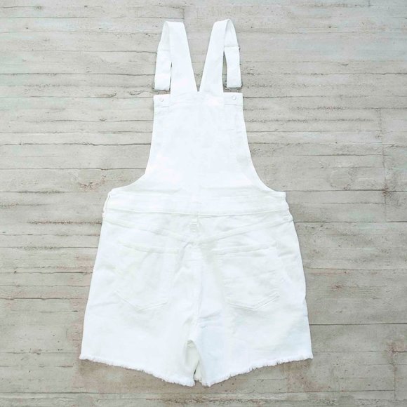 NWT J. Crew Denim Cutoff Overalls in White size M - Picture 7 of 9